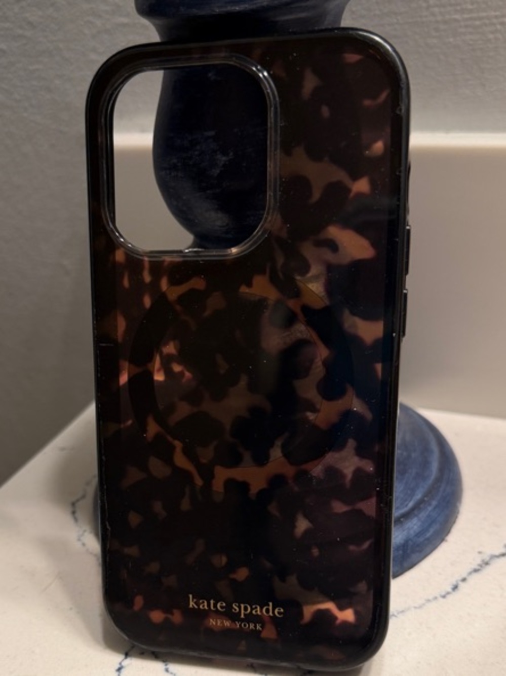 15 Pro Kate spade Tortoiseshell Glossy iPhone Case in Black and Brown